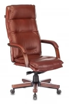 Кресло руководителя T-9927WALNUT Дерево, Кожа, Металл, Светло-коричневый Leather Eichel (кожа)